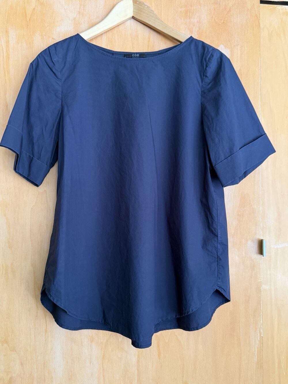 COS Lightweight Cotton Poplin Short Sleeve Blouse Size EU 34 US 4